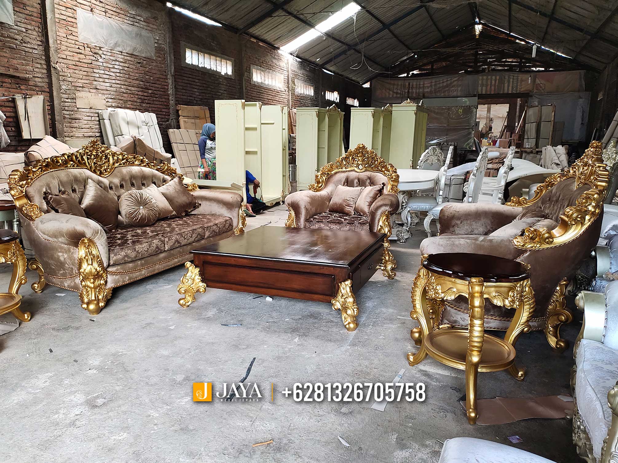 Best Colection Sofa Tamu Mewah Ukir Jepara Glamours Gold JM19