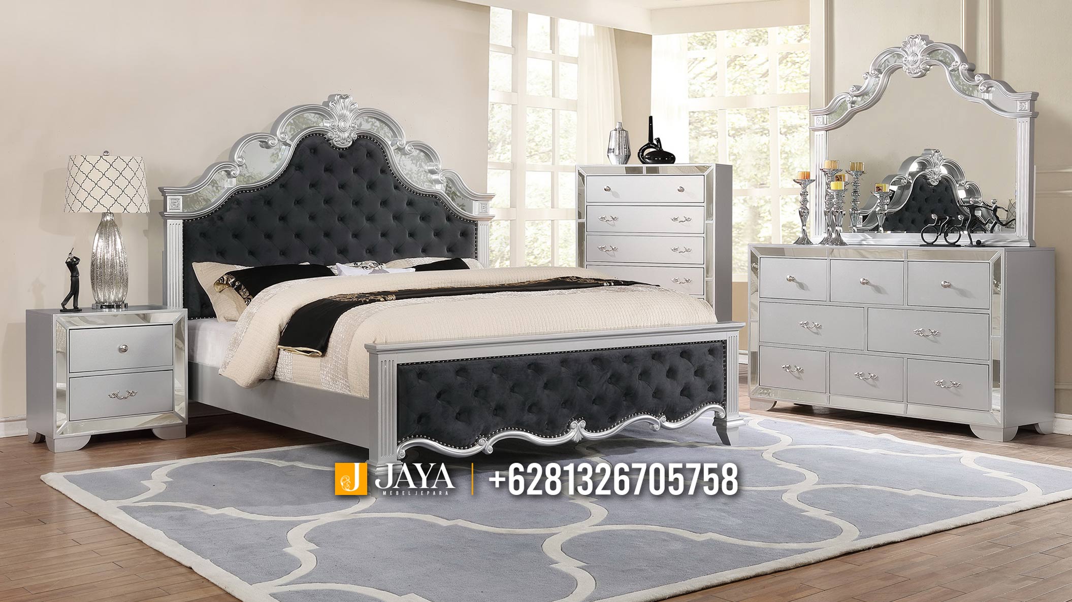 Furniture Mewah Jepara Tempat Tidur Classic Elegant Vintage JM134