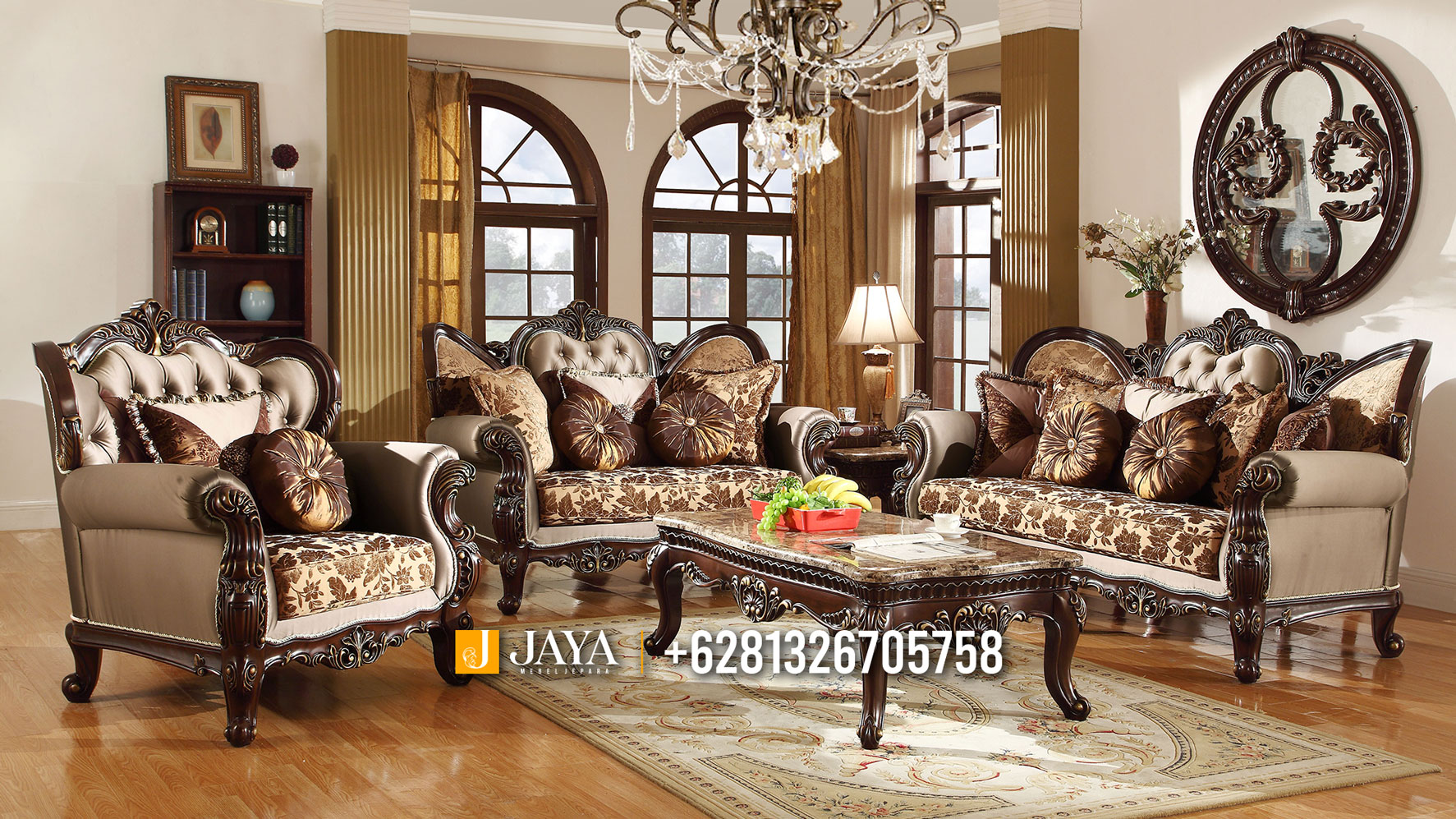 Kursi Tamu Mewah Jati Jepara Furniture Classic Luxury JM212