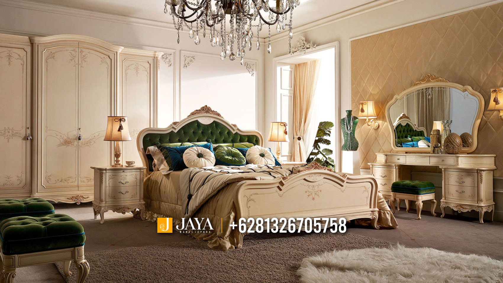 Shabby Elegant Kamar Set Mewah Klasik Simple Furniture Top JM143