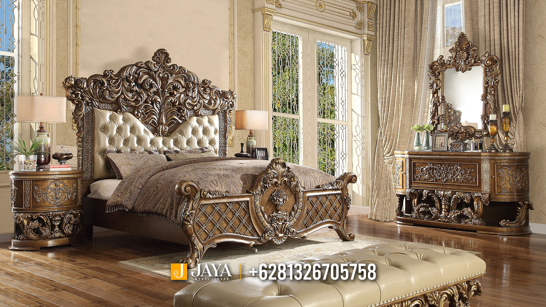 Gambar Kamar Set Mewah, Harga Tempat Tidur Luas King Bedroom JM336