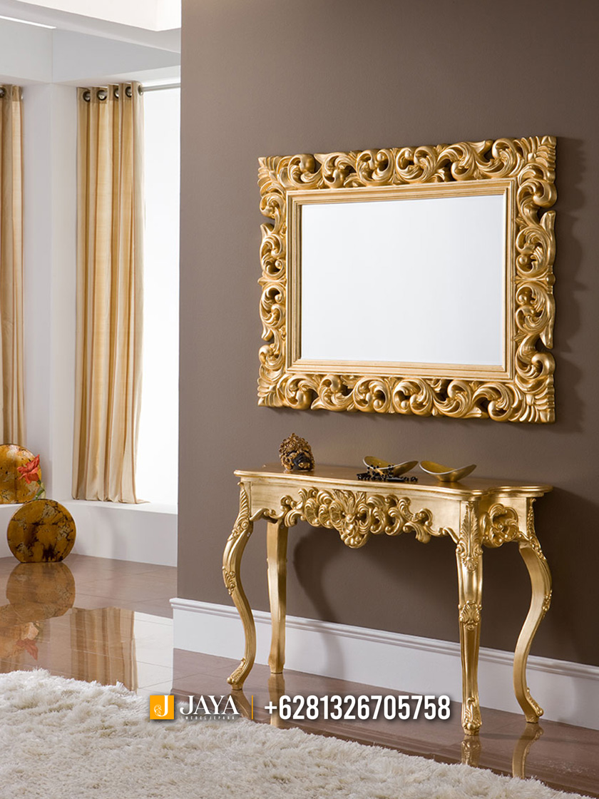 Harga Furniture Termurah Meja Konsol Mewah Classic Luxury Gold Carving JM259