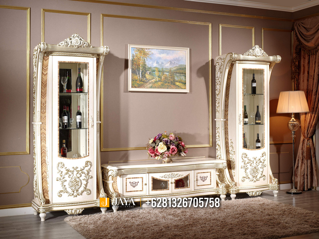 Jual Bufet TV Mewah Furniture Jepara Terbaru Beauty Edellyn JM274