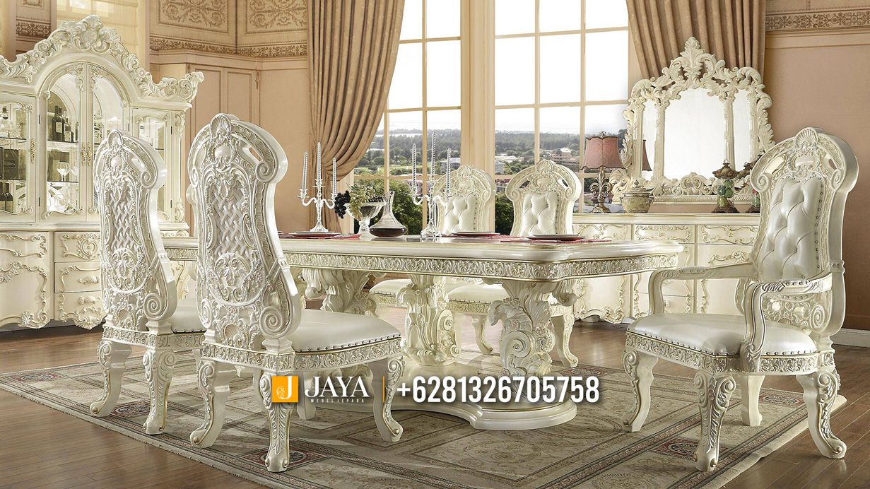 Set Meja Makan Mewah Jepara Luxury Classic Clara JM282