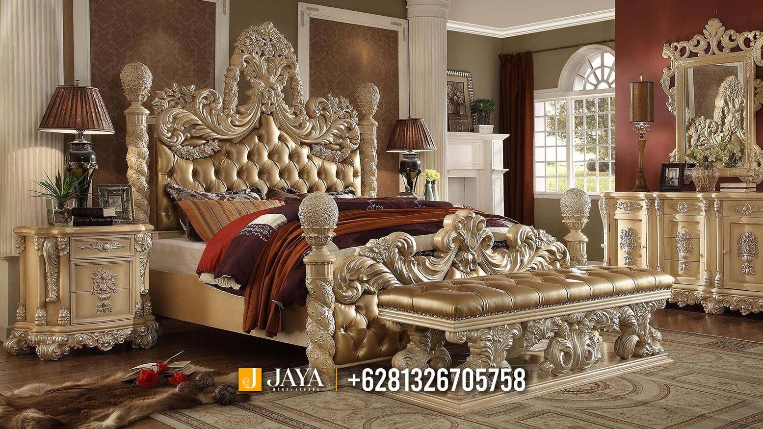 Tempat Tidur Mewah Ukiran Arjuna Luxury House JM334