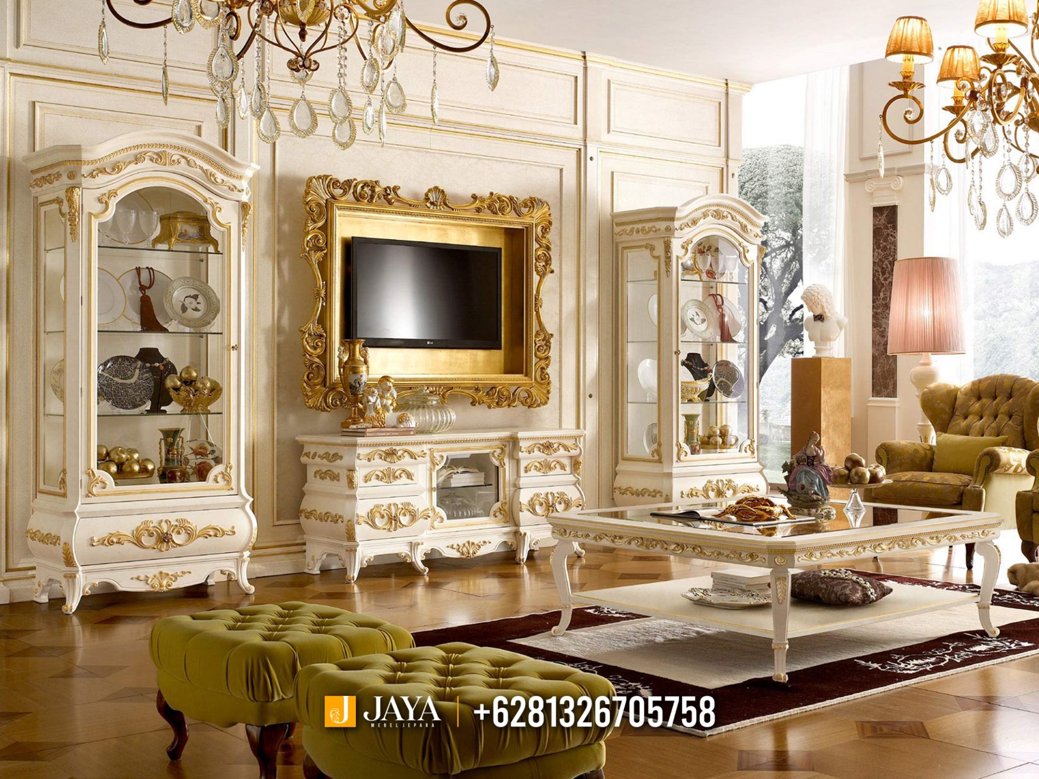Bufet TV Klasik Mewah Ukiran Jepara Amazing Furnish Design JM378