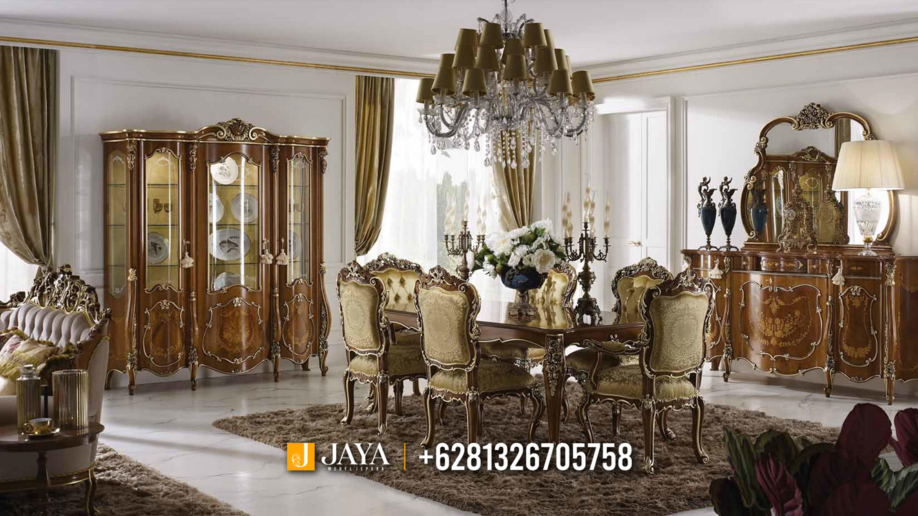 Meja Makan Jepara Mewah, Dinning Room Luxury Classic Bargain JM355
