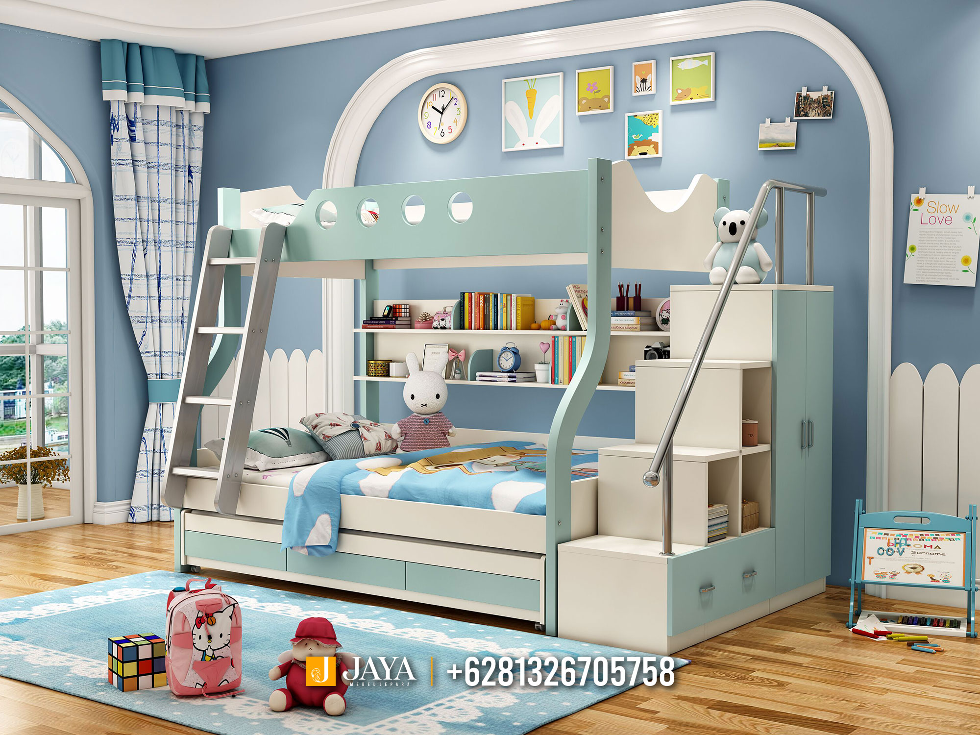 Tempat Tidur Anak Perempuan Beauty Color Furniture Jepara JM411