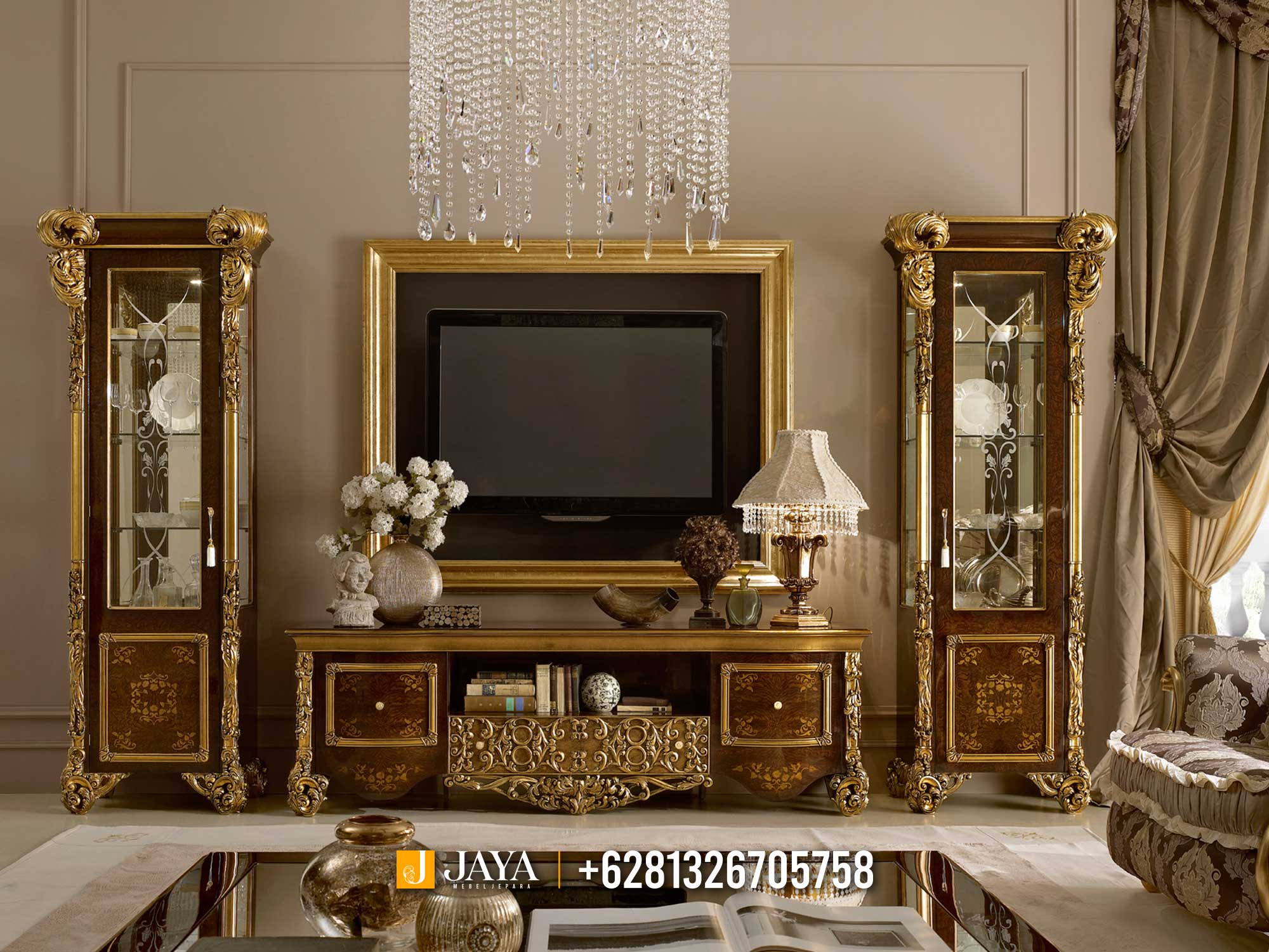 Beli Sekarang Bufet TV Mewah Terbaru Luxury Carving April JM516