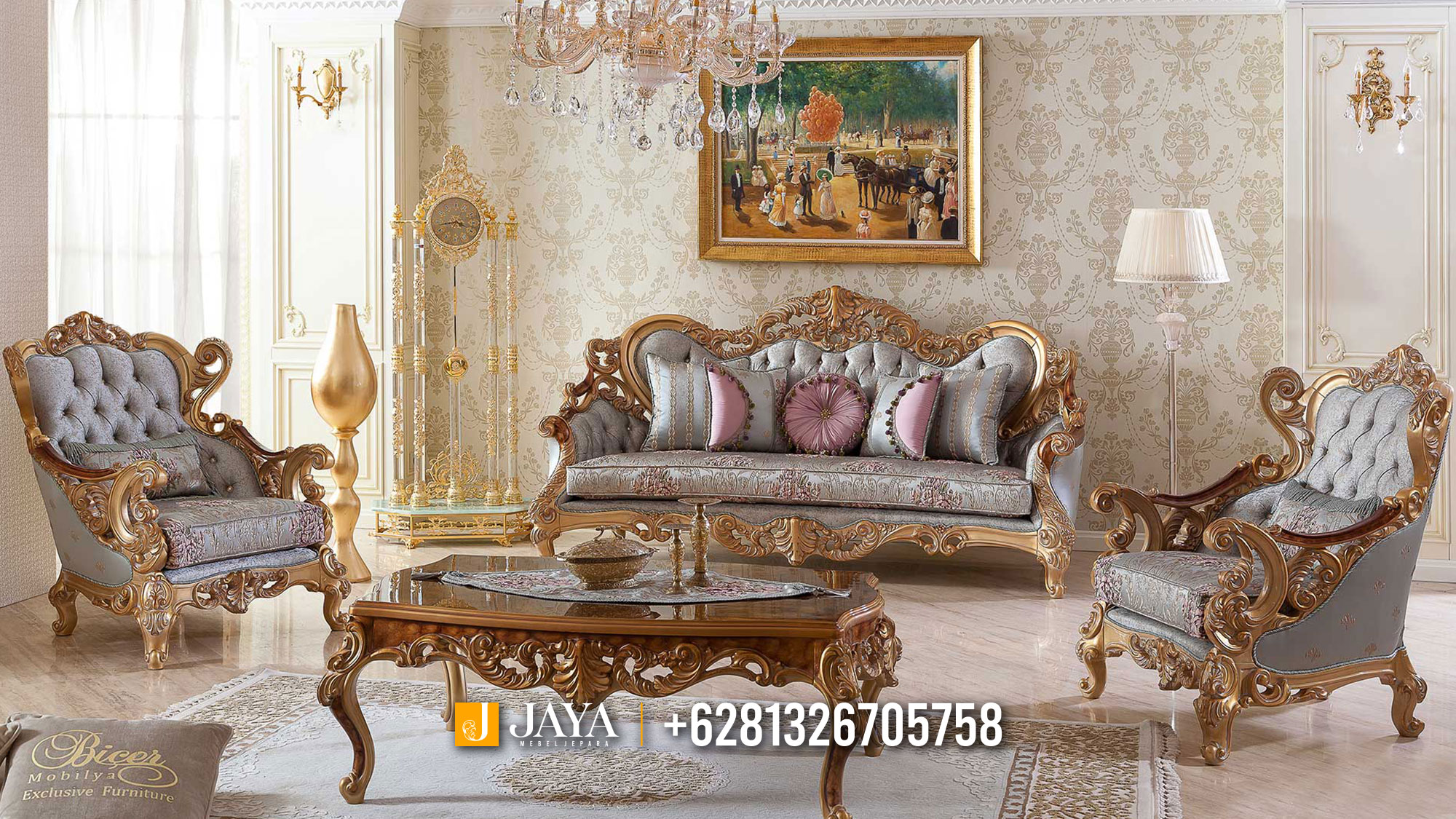 Set Sofa Tamu Mewah Carving Luxury Amilton Jakarta JM599
