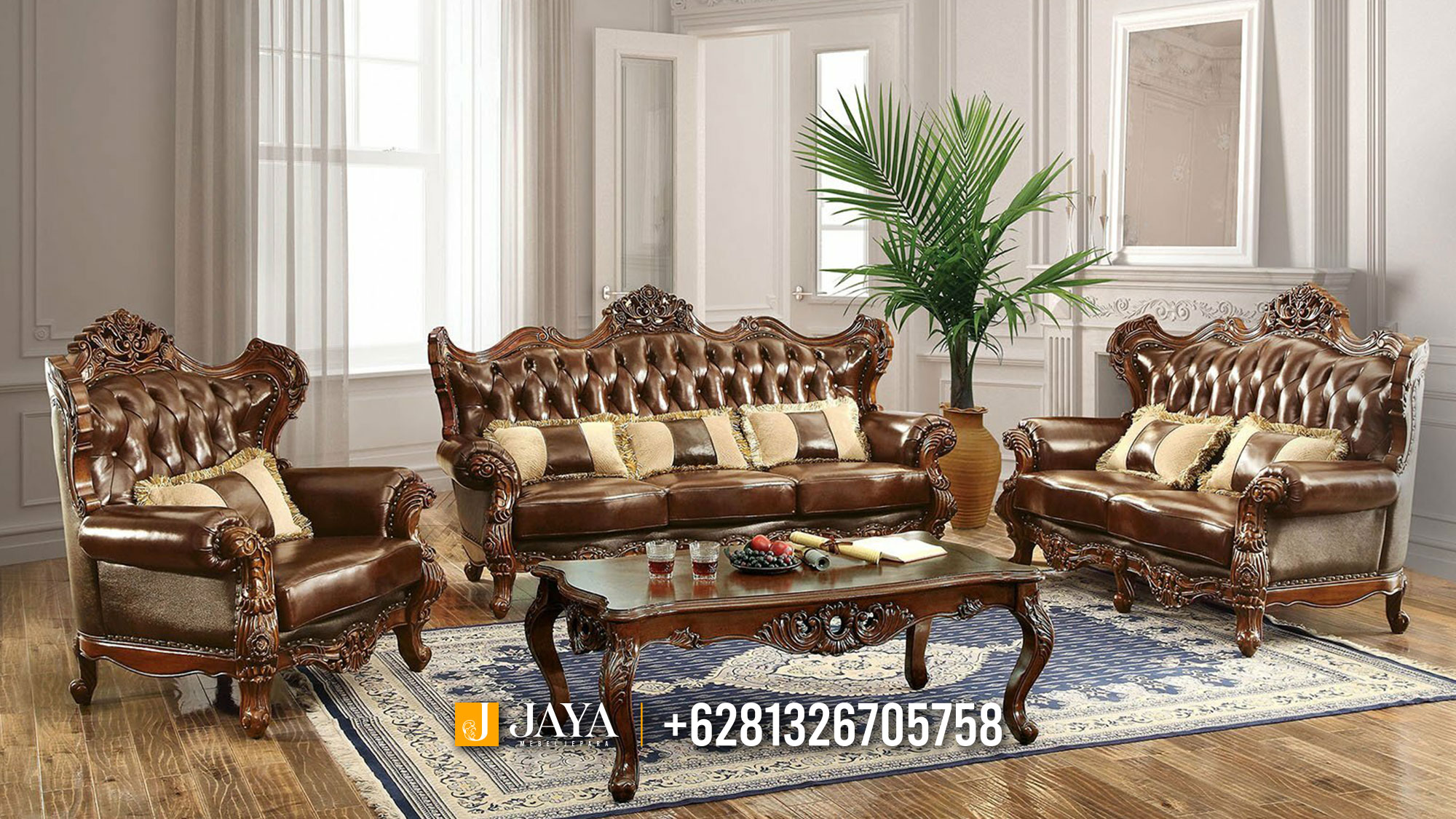 Sofa Tamu Mewah – Harga Kursi Ruang Tamu Jepara Terbaik JM601