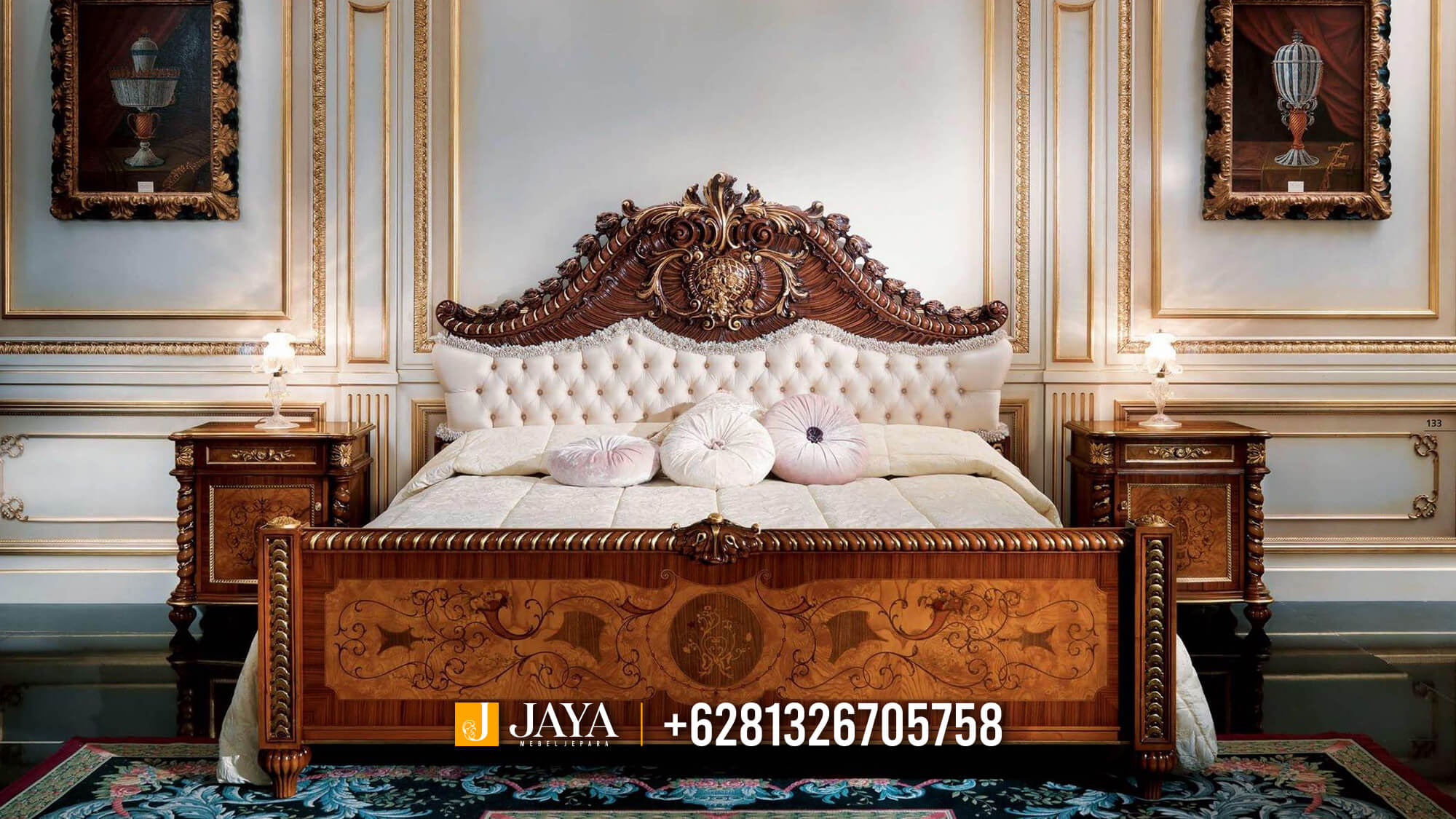 Desain Tempat Tidur Mewah Luxury Carving Jepara New Style JM710
