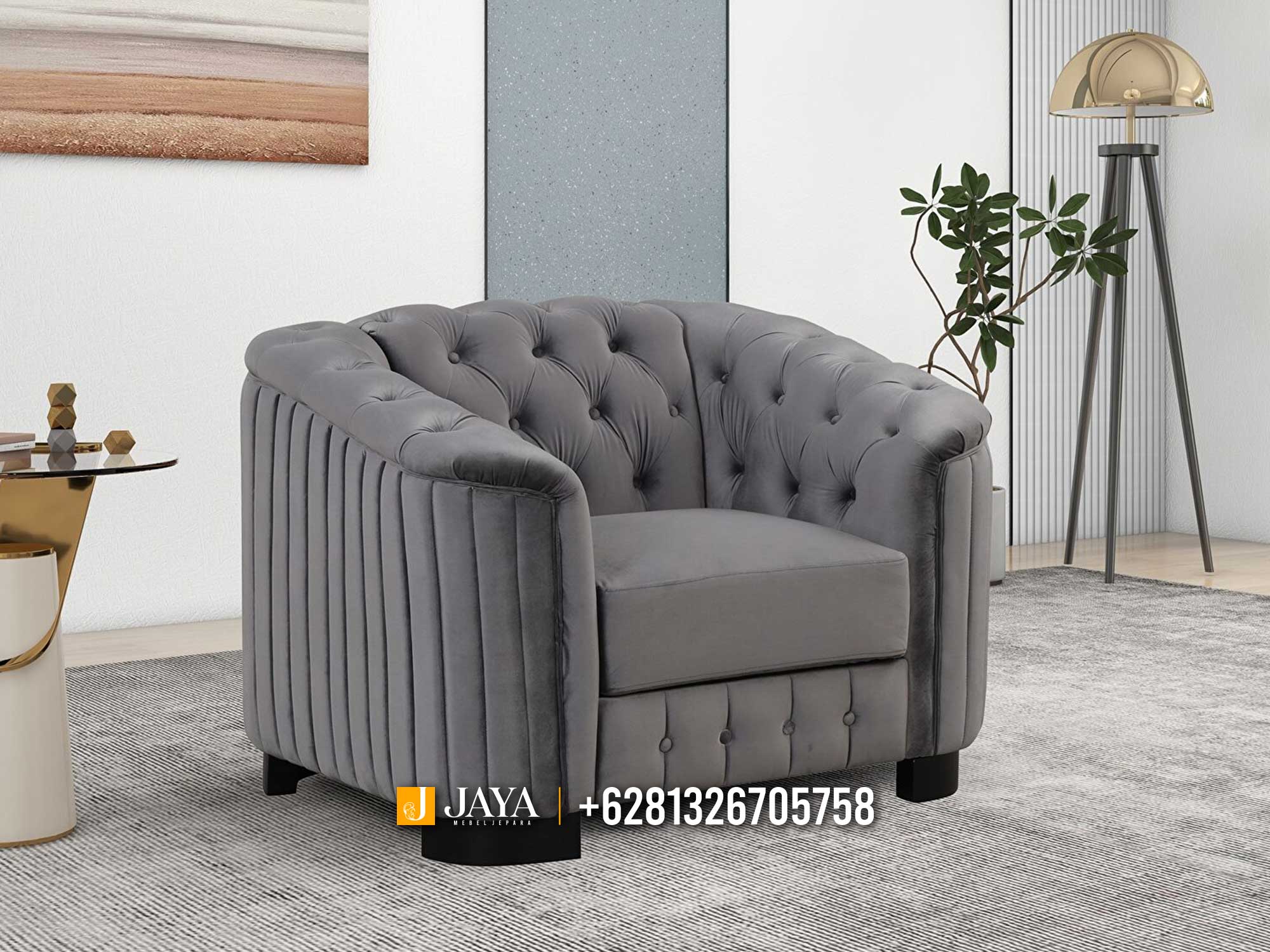 New Sofa Minimalis Terbaru Jepara Soft Fabric Glorious Design JM745.3