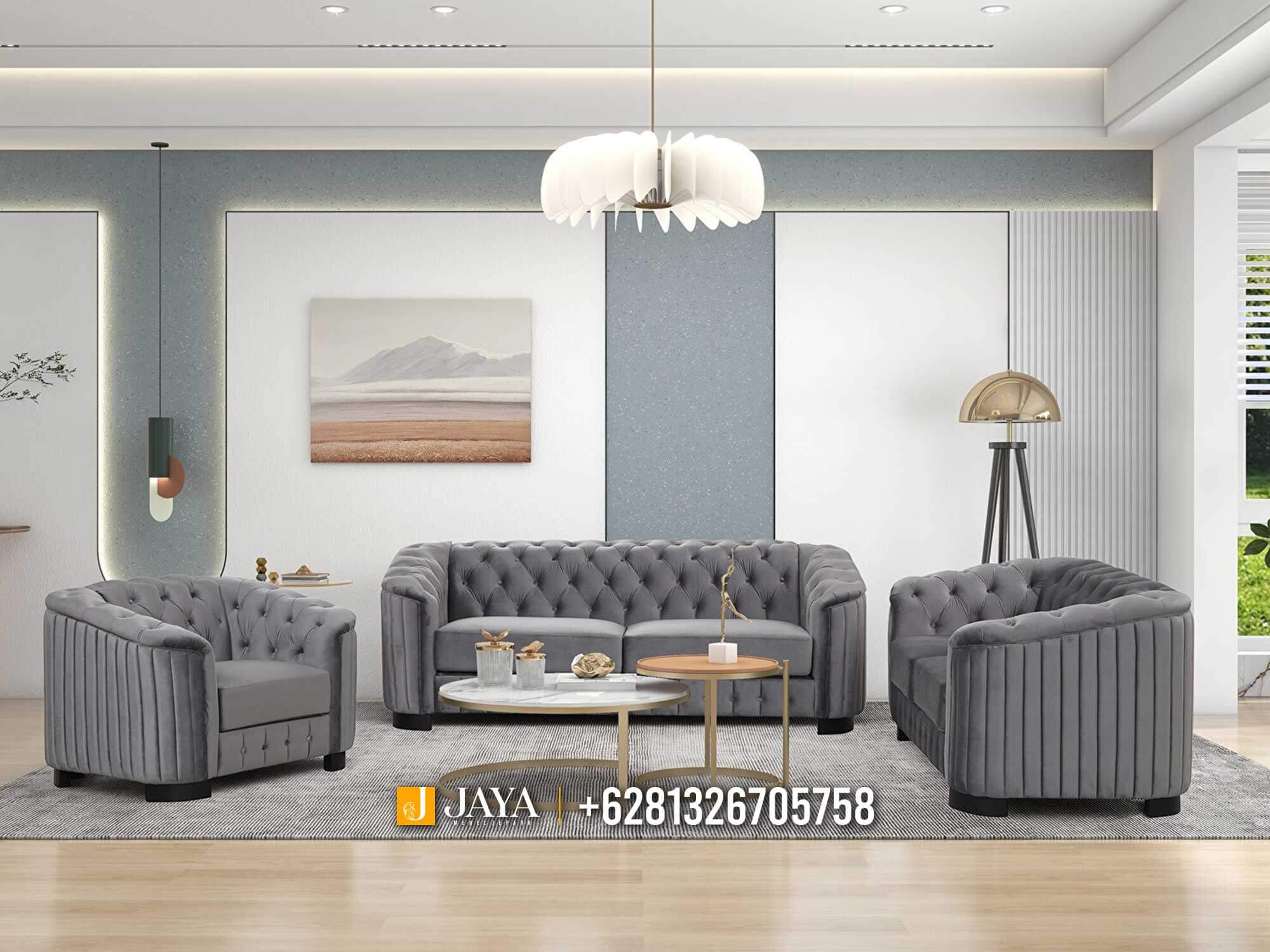 New Sofa Minimalis Terbaru Jepara Soft Fabric Glorious Design JM745