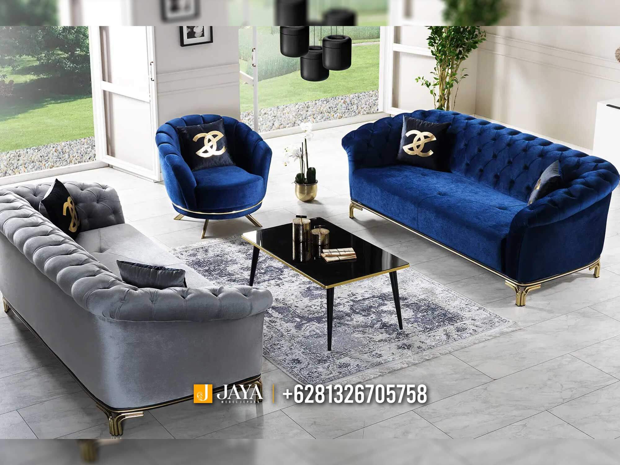 Set Sofa Tamu Minimalis Modern Luxury Stainless Steel JM740