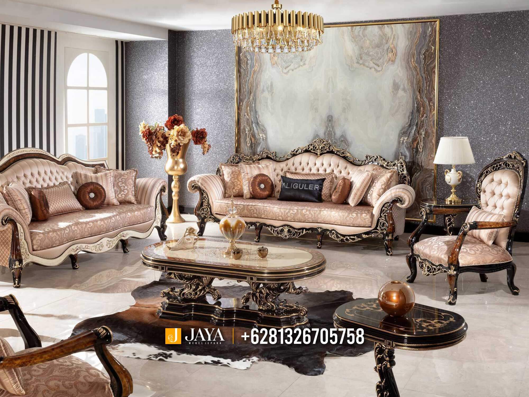 Sofa Tamu Mewah Klasik Luxury Carving Jepara Best Sale JM695