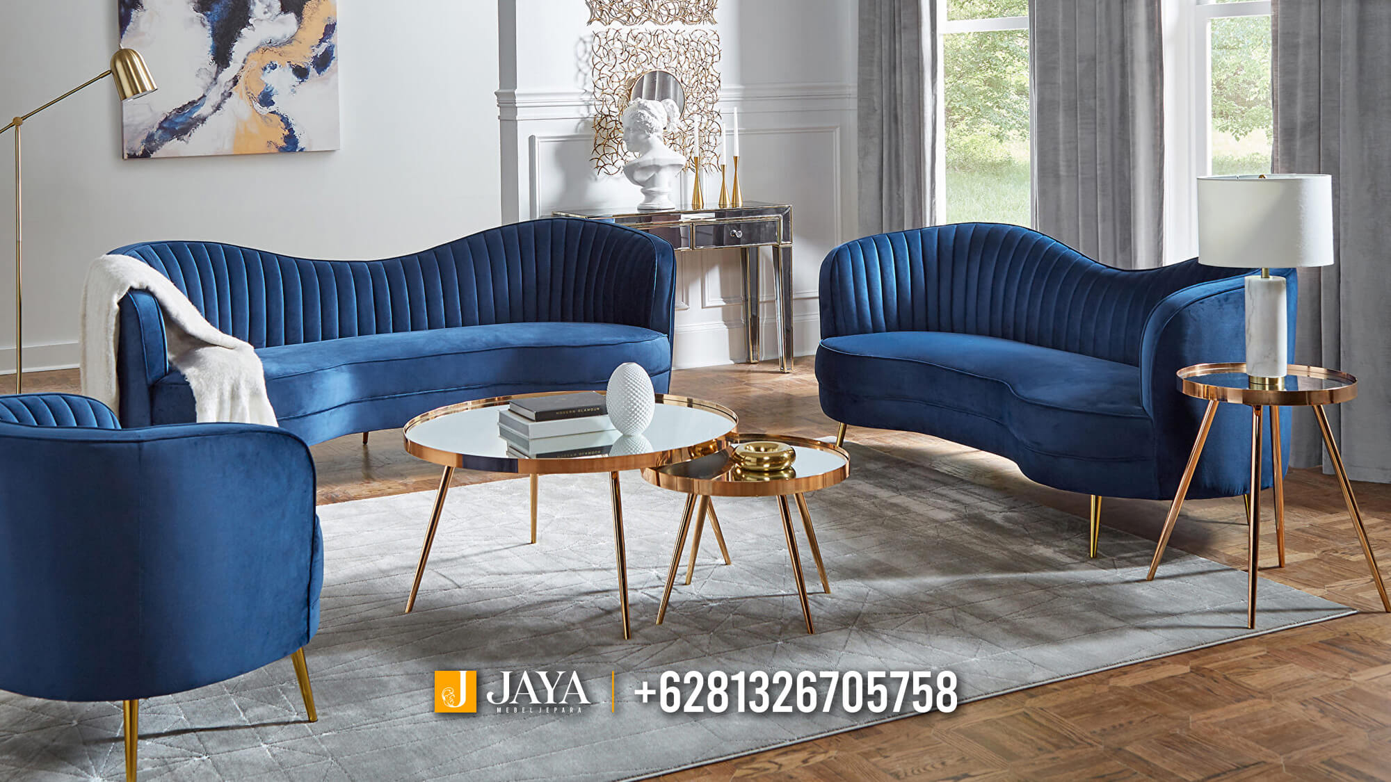 Sofa Tamu Minimalis Mewah | Set Sofa Kerang Elegant JM757